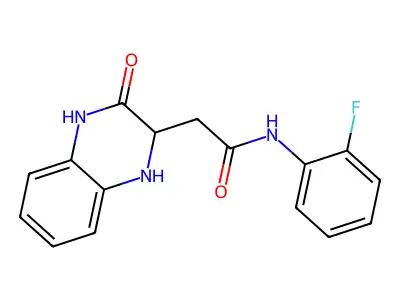 N-(2-fluorophenyl)-2-(3-oxo-1,2,3,4-tetrahydroquinoxalin-2-yl)acetamide structure