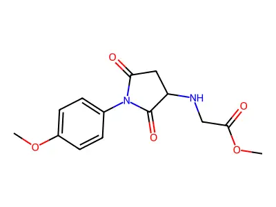 methyl N-[1-(4-methoxyphenyl)-2,5-dioxopyrrolidin-3-yl]glycinate structure