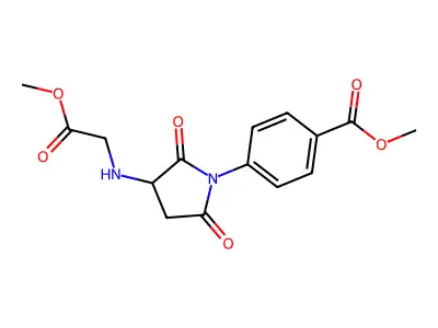 Methyl 4-(3-((2-methoxy-2-oxoethyl)amino)-2,5-dioxopyrrolidin-1-yl)benzoate structure