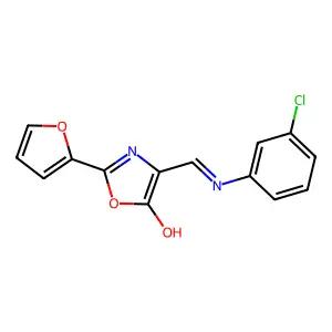 4-[(3-chloroanilino)methylene]-2-(2-furyl)-1,3-oxazol-5(4H)-one structure