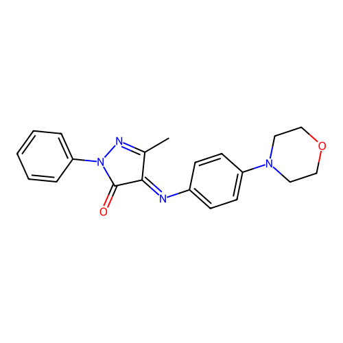 2-Pyrazolin-5-one, 3-methyl-4-[(p-morpholinophenyl)imino]-1-phenyl- structure