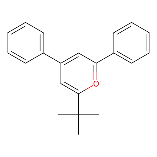 2-Tert-butyl-4,6-diphenylpyrylium structure
