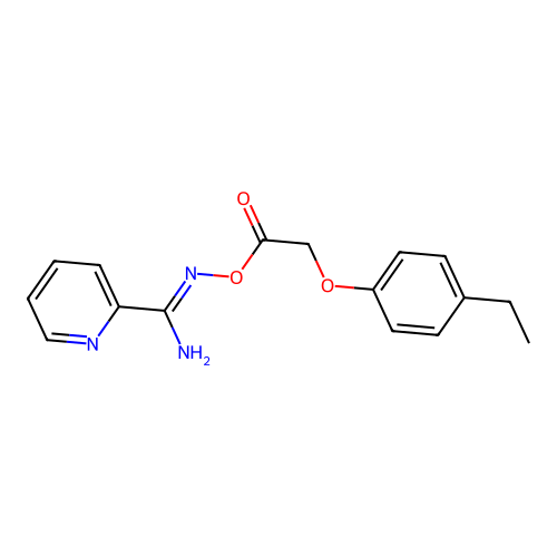 N'-{[2-(4-ethylphenoxy)acetyl]oxy}pyridine-2-carboximidamide structure