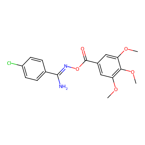 [[Amino-(4-chlorophenyl)methylidene]amino] 3,4,5-trimethoxybenzoate structure