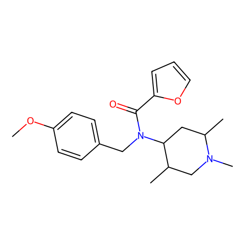 N-(4-methoxybenzyl)-N-(1,2,5-trimethylpiperidin-4-yl)furan-2-carboxamide structure