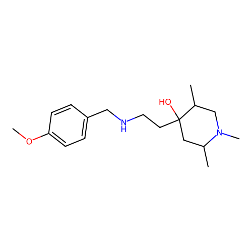 4-{2-[(4-Methoxybenzyl)amino]ethyl}-1,2,5-trimethylpiperidin-4-ol structure