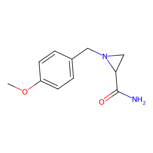 1-(4-Methoxybenzyl)-2-aziridinecarboxamide structure