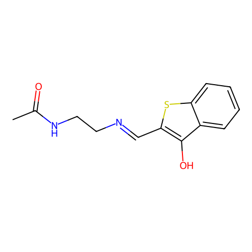 N-[2-[[(Z)-(3-oxo-1-benzothiophen-2-ylidene)methyl]amino]ethyl]acetamide structure