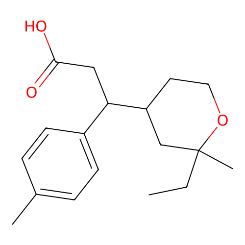 3-(2-Ethyl-2-methyloxan-4-yl)-3-(4-methylphenyl)propanoic acid structure