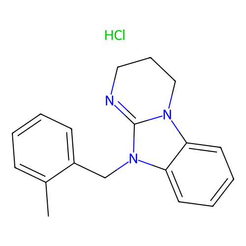 10-(2-methylbenzyl)-2,3,4,10-tetrahydrobenzo[4,5]imidazo[1,2-a]pyrimidine hydrochloride structure