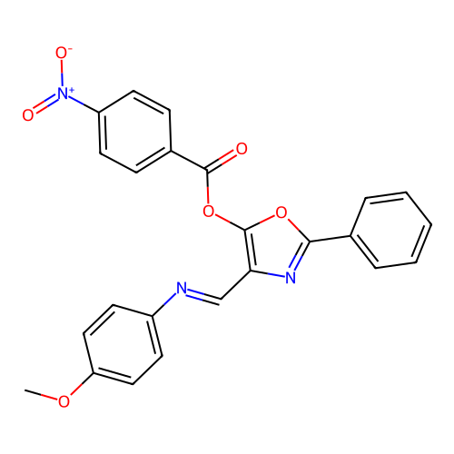4-{(E)-[(4-methoxyphenyl)imino]methyl}-2-phenyl-1,3-oxazol-5-yl 4-nitrobenzoate structure