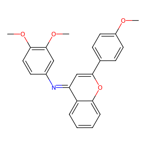 3,4-dimethoxy-N-[(4E)-2-(4-methoxyphenyl)-4H-chromen-4-ylidene]aniline structure