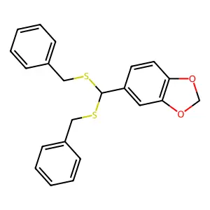 Piperonal, dibenzylmercaptal structure