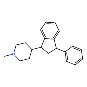 1-Methyl-4-(3-phenyl-2,3-dihydro-1H-inden-1-yl)piperidine structure