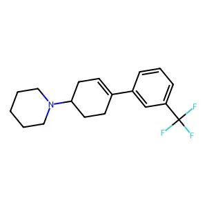 Piperidine, 1-(4-(alpha,alpha,alpha-trifluoro-m-tolyl)cyclohex-3-enyl)- structure