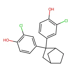 2-Chloro-4-[2-(3-chloro-4-hydroxyphenyl)-2-bicyclo[2.2.1]heptanyl]phenol structure