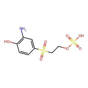 Phenol, 2-amino-4-[[2-(sulfooxy)ethyl]sulfonyl]- structure