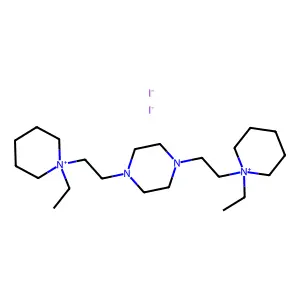 Piperidinium, 1,1'-(1,4-piperazinediyldiethylene)bis(1-ethyl-, diiodide structure