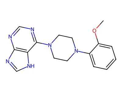 6-[4-(2-methoxyphenyl)piperazin-1-yl]-7H-purine structure