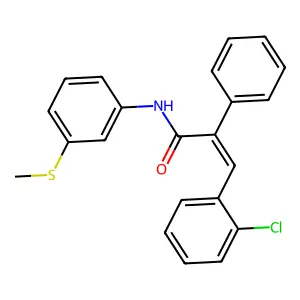 (E)-3-(2-chlorophenyl)-N-(3-methylsulfanylphenyl)-2-phenylprop-2-enamide structure