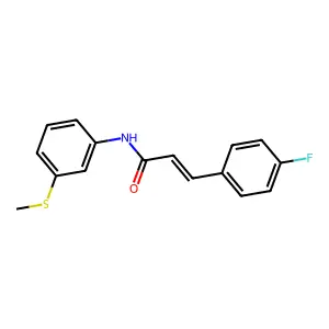 (E)-3-(4-fluorophenyl)-N-(3-methylsulfanylphenyl)prop-2-enamide structure