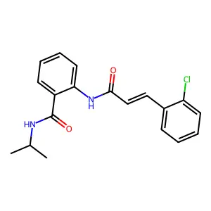 2-[[(E)-3-(2-chlorophenyl)prop-2-enoyl]amino]-N-propan-2-ylbenzamide structure