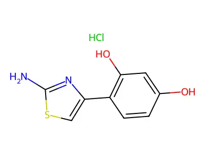 4-(2-amino-1,3-thiazol-4-yl)benzene-1,3-diol Hydrochloride structure
