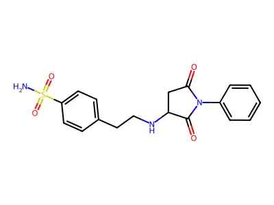 4-{2-[(2,5-Dioxo-1-phenylpyrrolidin-3-yl)amino]ethyl}benzenesulfonamide structure