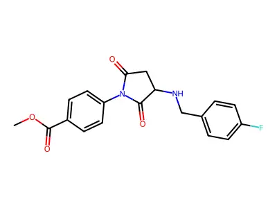 Methyl 4-{3-[(4-fluorobenzyl)amino]-2,5-dioxo-1-pyrrolidinyl}benzoate structure