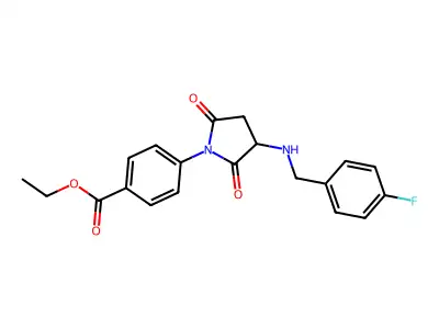 Ethyl 4-{3-[(4-fluorobenzyl)amino]-2,5-dioxo-1-pyrrolidinyl}benzoate structure
