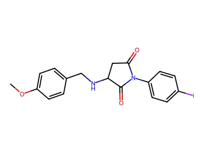 1-(4-Iodophenyl)-3-[(4-methoxybenzyl)amino]pyrrolidine-2,5-dione structure