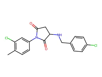 3-[(4-Chlorobenzyl)amino]-1-(3-chloro-4-methylphenyl)pyrrolidine-2,5-dione structure
