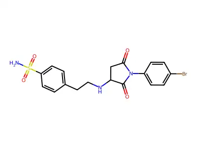 4-(2-{[1-(4-Bromophenyl)-2,5-dioxopyrrolidin-3-yl]amino}ethyl)benzenesulfonamide structure