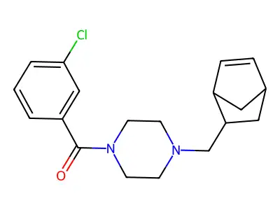 [4-(5-Bicyclo[2.2.1]hept-2-enylmethyl)piperazin-1-yl]-(3-chlorophenyl)methanone structure