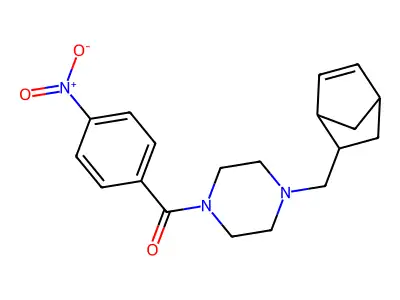 1-(Bicyclo[2.2.1]hept-5-en-2-ylmethyl)-4-{4-nitrobenzoyl}piperazine structure