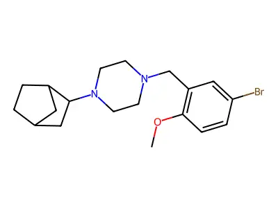 1-(Bicyclo[2.2.1]heptan-2-yl)-4-[(5-bromo-2-methoxyphenyl)methyl]piperazine structure