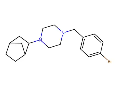 1-(Bicyclo[2.2.1]hept-2-yl)-4-(4-bromobenzyl)piperazine structure