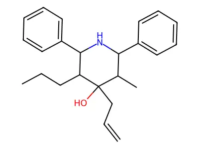 4-Allyl-3-methyl-2,6-diphenyl-5-propyl-4-piperidinol structure