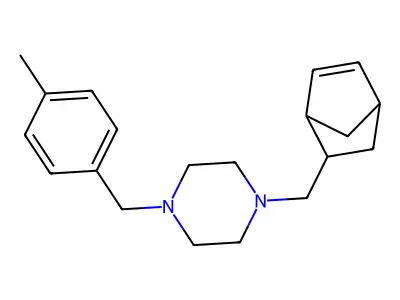 1-(Bicyclo[2.2.1]hept-5-en-2-ylmethyl)-4-(4-methylbenzyl)piperazine structure
