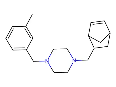 1-(5-Bicyclo[2.2.1]hept-2-enylmethyl)-4-[(3-methylphenyl)methyl]piperazine structure