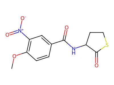 3-nitro-4-methoxy-N-(2-oxotetrahydro-3-thienyl)benzamide structure