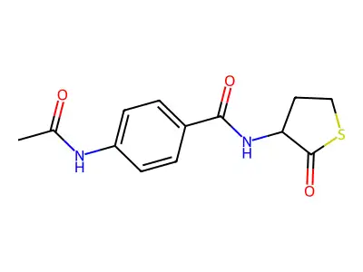 4-acetamido-N-(2-oxothiolan-3-yl)benzamide structure