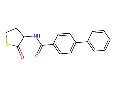 N-(2-oxothiolan-3-yl)-4-phenylbenzamide structure