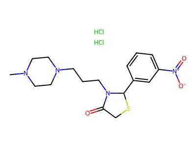 3-[3-(4-methylpiperazin-1-yl)propyl]-2-(3-nitrophenyl)-1,3-thiazolidin-4-one Dihydrochloride structure