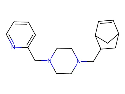 1-(5-Bicyclo[2.2.1]hept-2-enylmethyl)-4-(pyridin-2-ylmethyl)piperazine structure