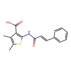 2-Cinnamamido-4,5-dimethylthiophene-3-carboxylic acid structure