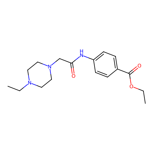 Ethyl 4-[2-(4-ethylpiperazinyl)acetylamino]benzoate structure