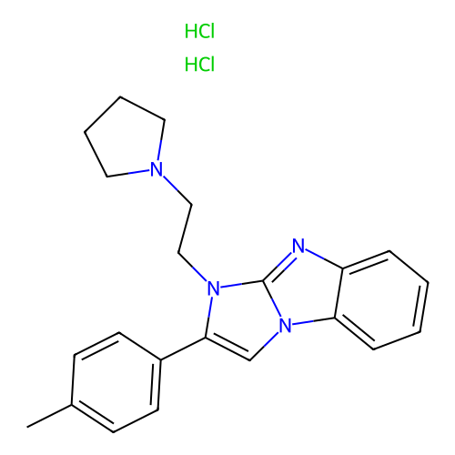 2-(4-methylphenyl)-3-(2-pyrrolidin-1-ylethyl)imidazo[1,2-a]benzimidazole dihydrochloride structure