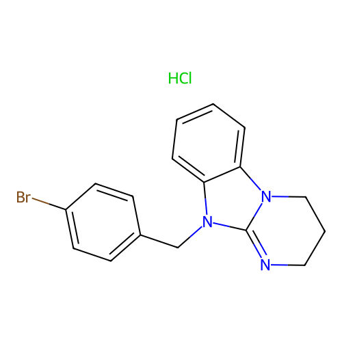 10-(4-Bromobenzyl)-2,3,4,10-tetrahydropyrimido[1,2-a]benzimidazole hydrochloride structure