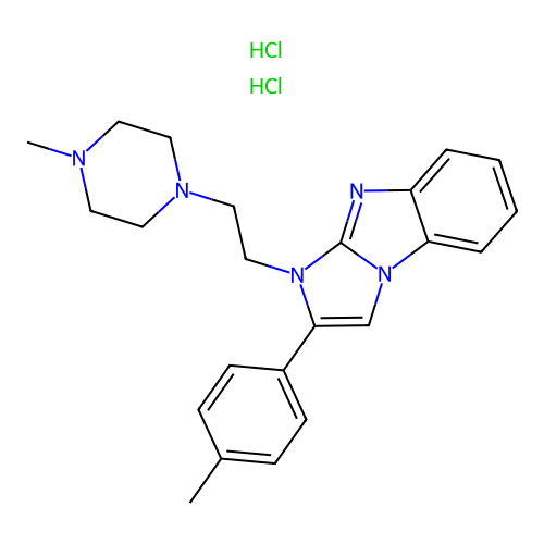 1-(2-(4-methylpiperazin-1-yl)ethyl)-2-(p-tolyl)-1H-benzo[d]imidazo[1,2-a]imidazole dihydrochloride structure